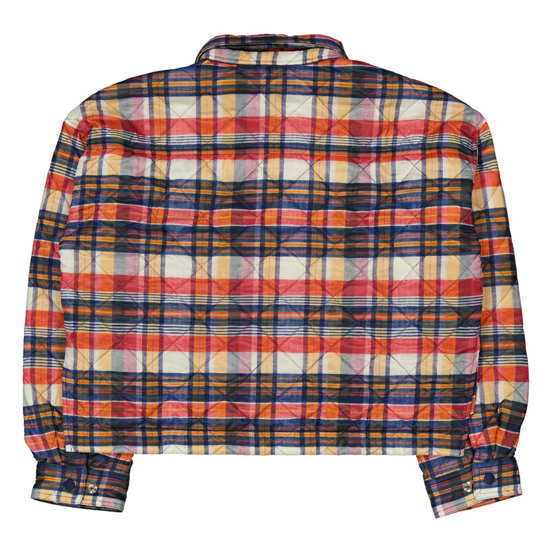 Polo Ralph Lauren Quilted Check Cropped Shell Jacket, Size Medium
