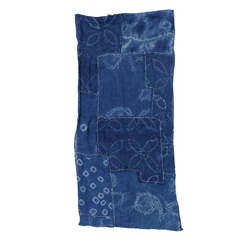 Polo Ralph Lauren Womens Indigo Patchwork Linen Scarf 449973189001