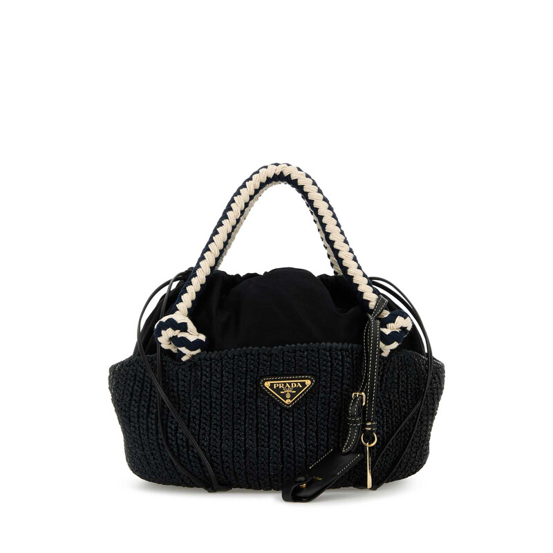 Prada Black Raffia Small Handbag 1BA463VOVO2MHA F0002