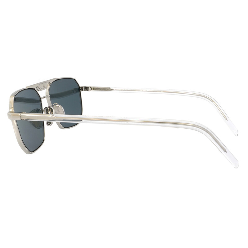 Prada Blue Mirror Silver Navigator Men's Sunglasses PR 58YS 1BC02R