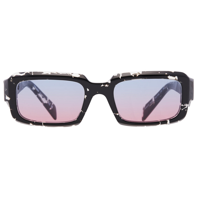 Prada Blue to Magenta Gradient Rectangular Men's Sunglasses PR