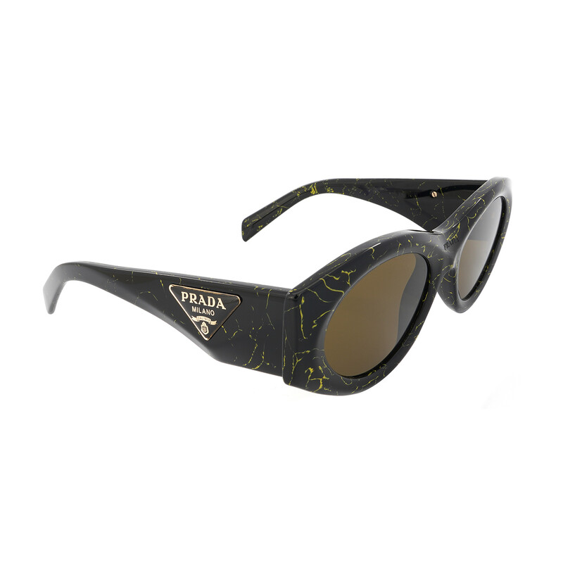 表革チョコ191ds、黒へり20m、イエロー10m Prada Dark Brown Oval Ladies Sunglasses PR 20ZS 19D01T 53