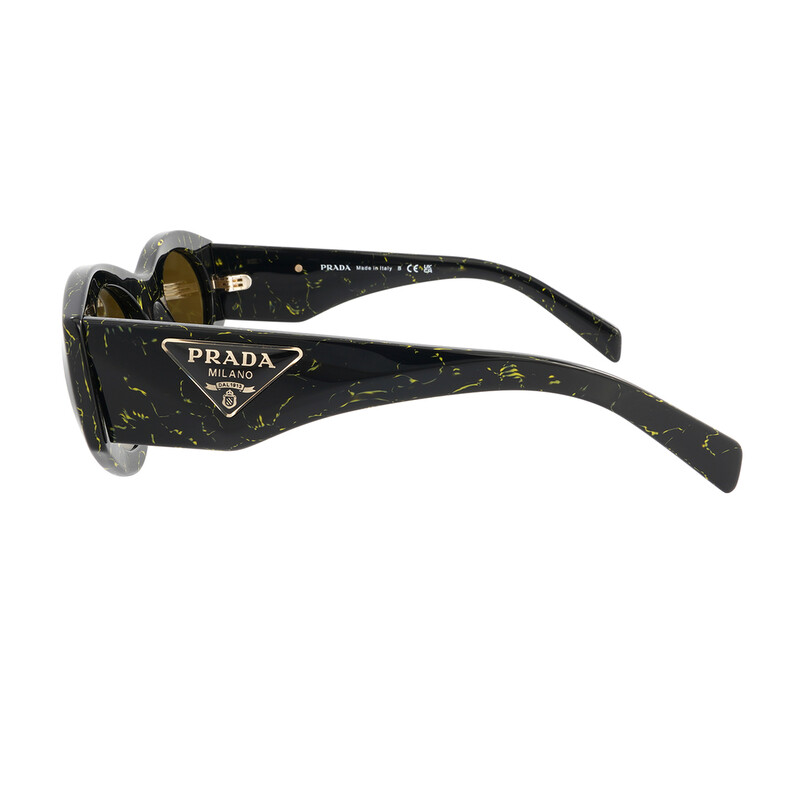 Prada Dark Brown Oval Ladies Sunglasses PR 20ZS 19D01T 53