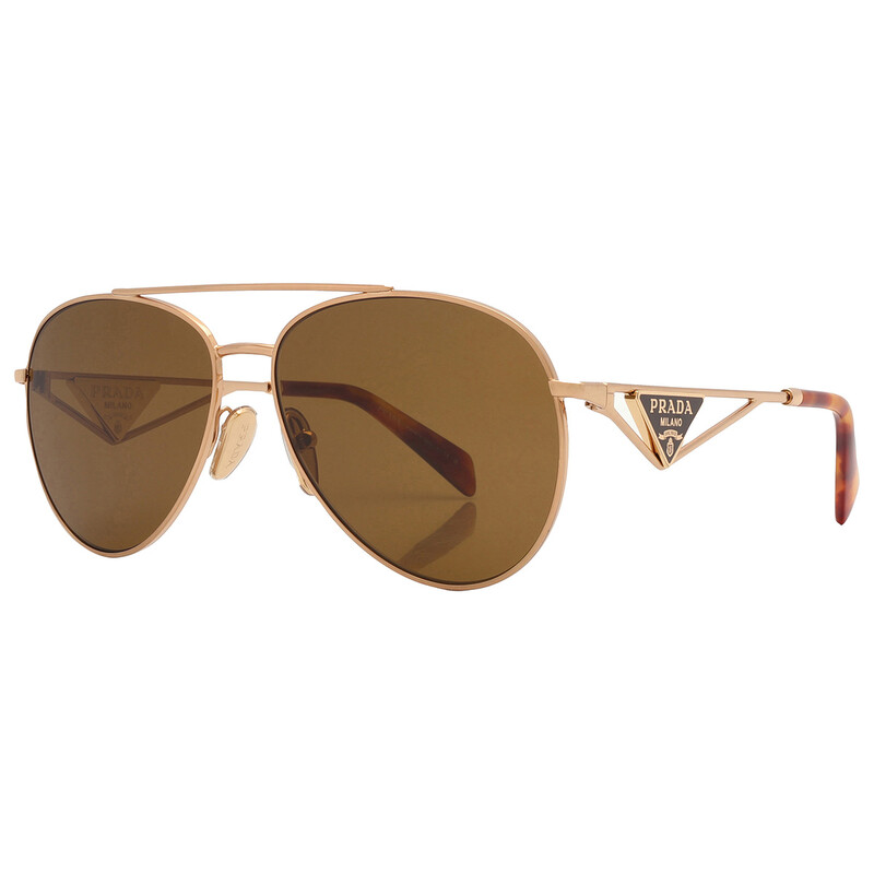 Prada Dark Brown Pilot Ladies Sunglasses PR 73ZS 5AK01T 58  display picture 1