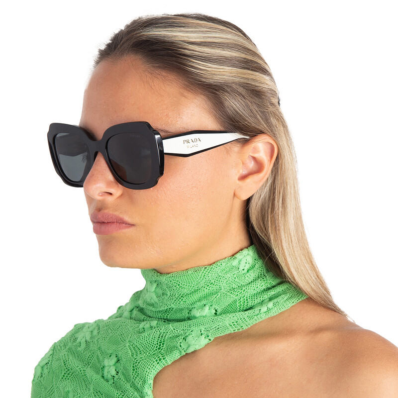 Prada Dark Gray Irregular Ladies Sunglasses PR 16YS 09Q5S0 52