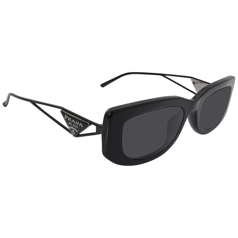 Prada Dark Gray Rectangular Ladies Sunglasses PR 14YS 1AB5S0 