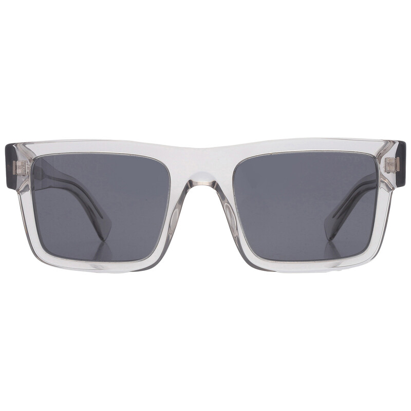 PRADA グレー フリンジ付きマフラー 30 x 192 cm Prada Dark Gray Rectangular Men's Sunglasses PR 19WS U4309T 52