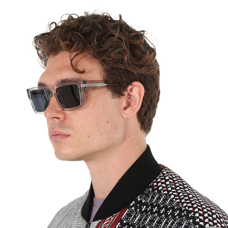 Prada Dark Gray Rectangular Men's Sunglasses PR 19WS U4309T 52