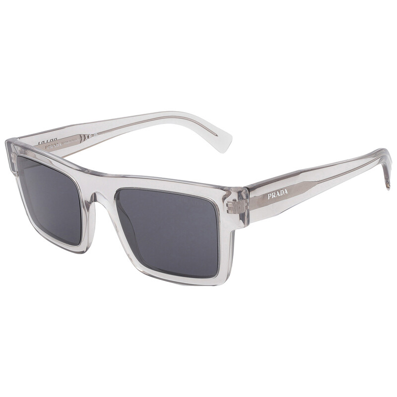 Prada Dark Gray Rectangular Men's Sunglasses PR 19WS U4309T 52