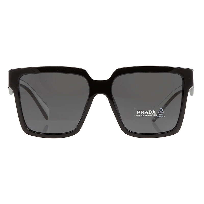 Prada Dark Gray Square Ladies Sunglasses 0PR 24ZS1AB5S056 PR 24ZS