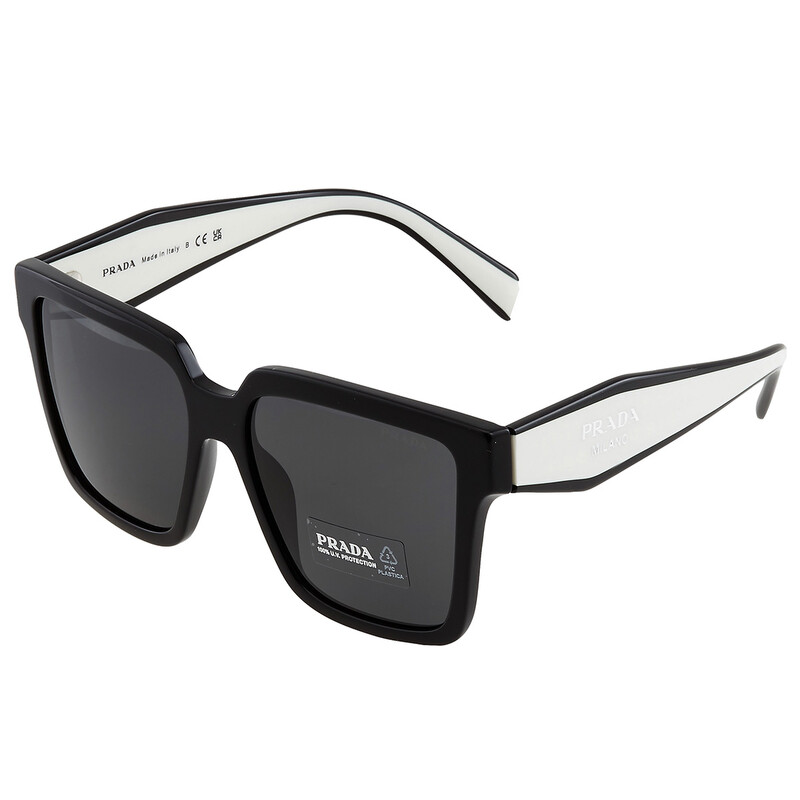 Prada Dark Gray Square Ladies Sunglasses 0PR 24ZS1AB5S056 PR 24ZS