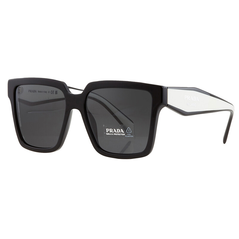 Prada Dark Gray Square Ladies Sunglasses 0PR 24ZS1AB5S056 PR 24ZS