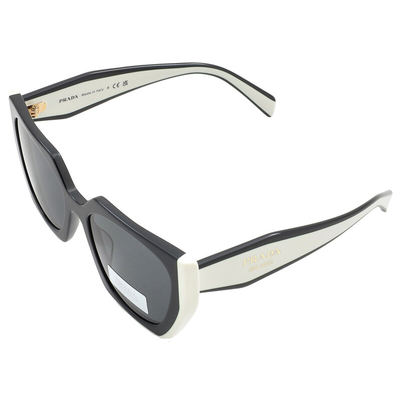 New PRADA Sunglasses Black Rectangle Cat Eye Grey Lens Women\'s Prada Dark Grey Cat Eye Ladies Sunglasses PR 13ZS 1AB5S0 50  main image 3