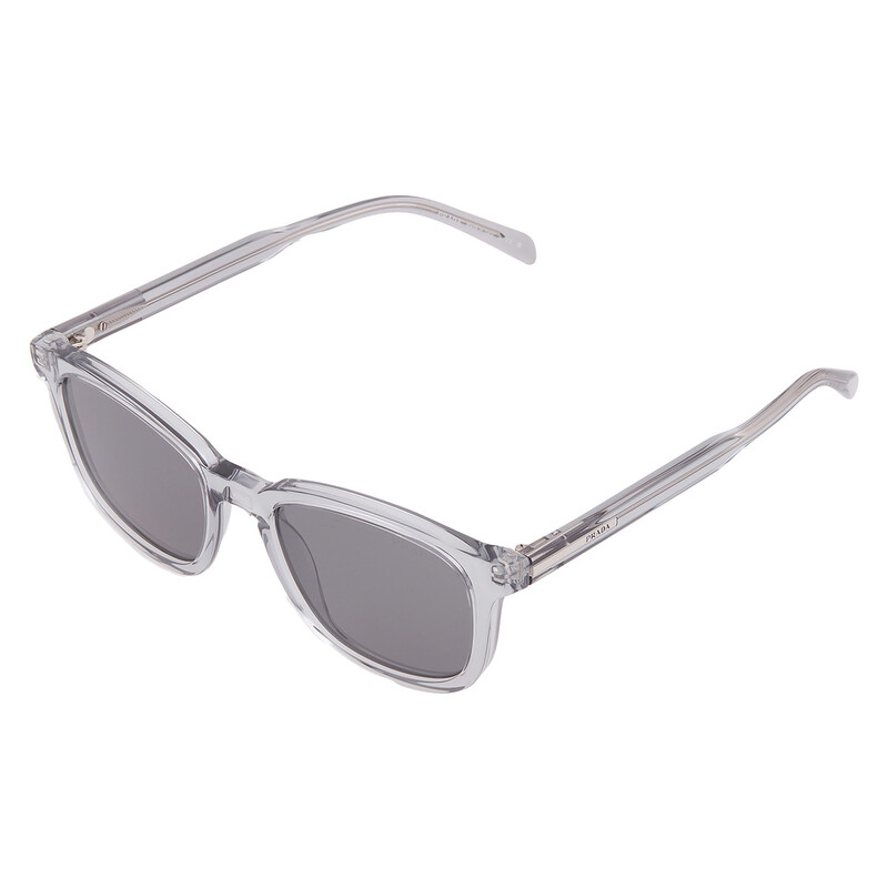 Prada Dark Grey Flash Silver Square Men's Sunglasses PR A21S