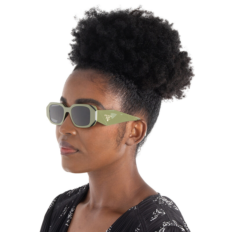 Prada Dark Grey Geometric Ladies Sunglasses PR 17WS 13N5S0 49