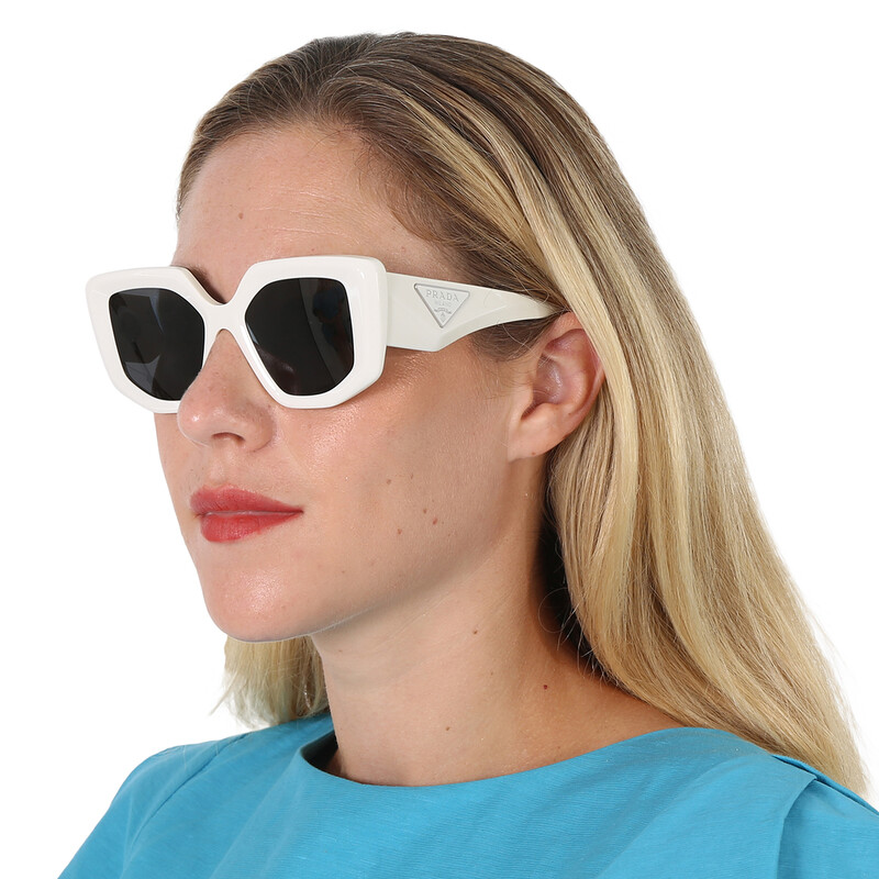 Prada Dark Grey Irregular Ladies Sunglasses PR 14ZS 1425S0 50
