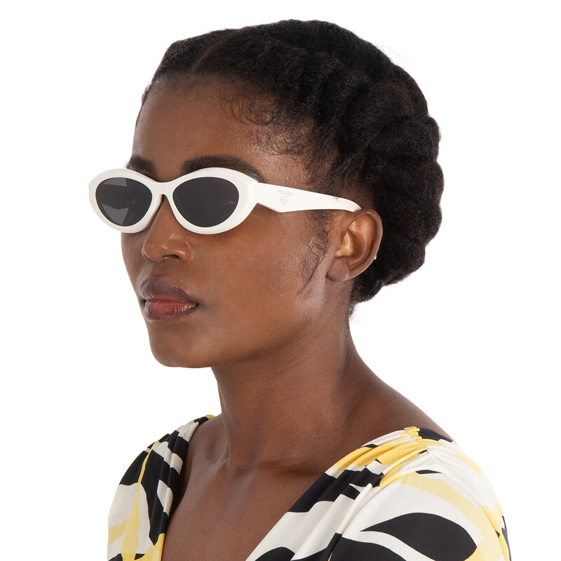 Prada Dark Grey Oval Ladies Sunglasses PR 26ZS 17K08Z 55