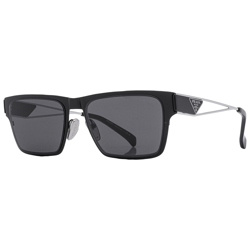 Prada Dark Grey Rectangular Men's Sunglasses PR 71ZS 1BO5S0 56
