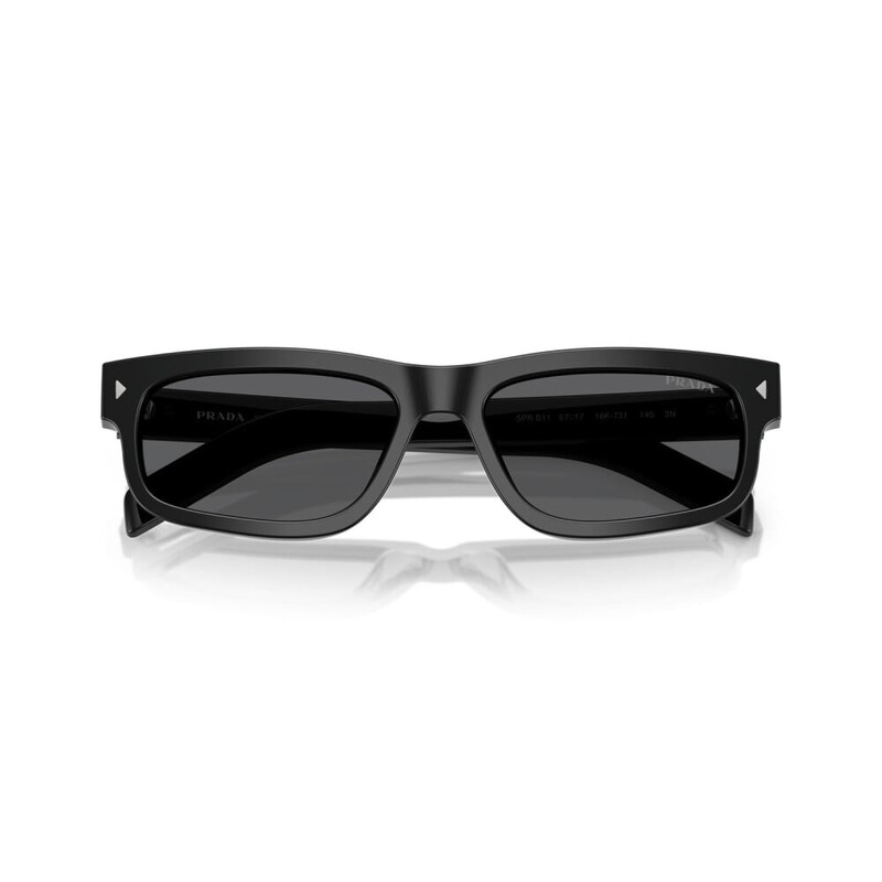 Prada Dark Grey Rectangular Men's Sunglasses PR B11S 16K731 55