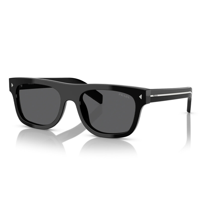 Prada Dark Grey Rectangular Men's Sunglasses PR B12S 16K731 55