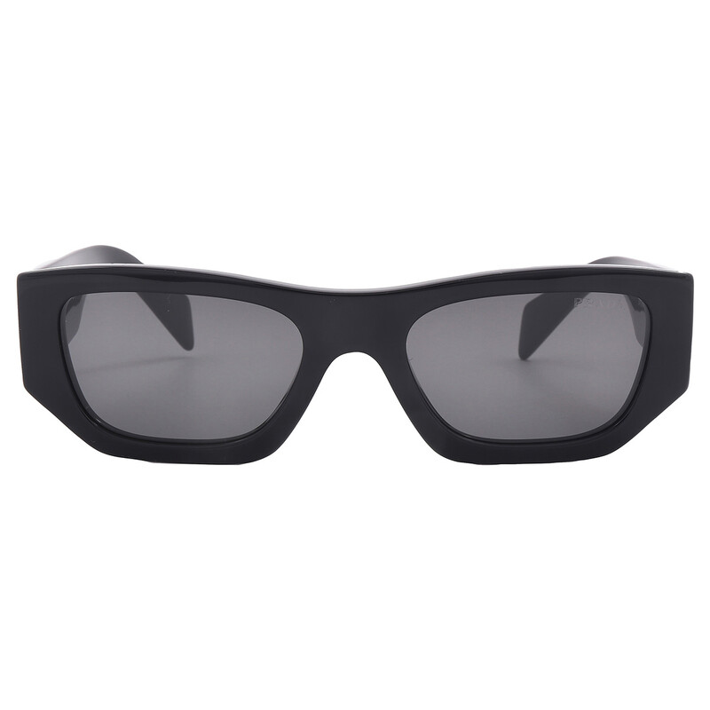 Prada Dark Grey Rectangular Unisex Sunglasses PR A01S 16K08Z 53
