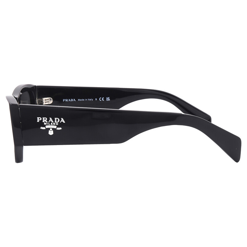 Prada Dark Grey Rectangular Unisex Sunglasses PR A01S 16K08Z 53