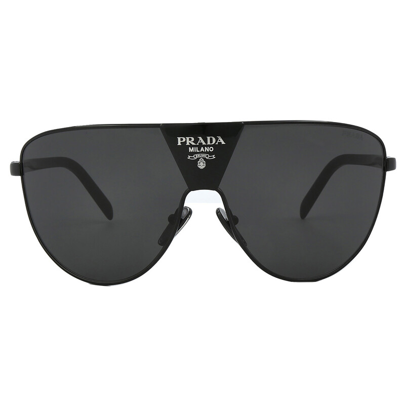 Prada Dark Grey Shield Unisex Sunglasses PR 69ZS 1AB5S0 37