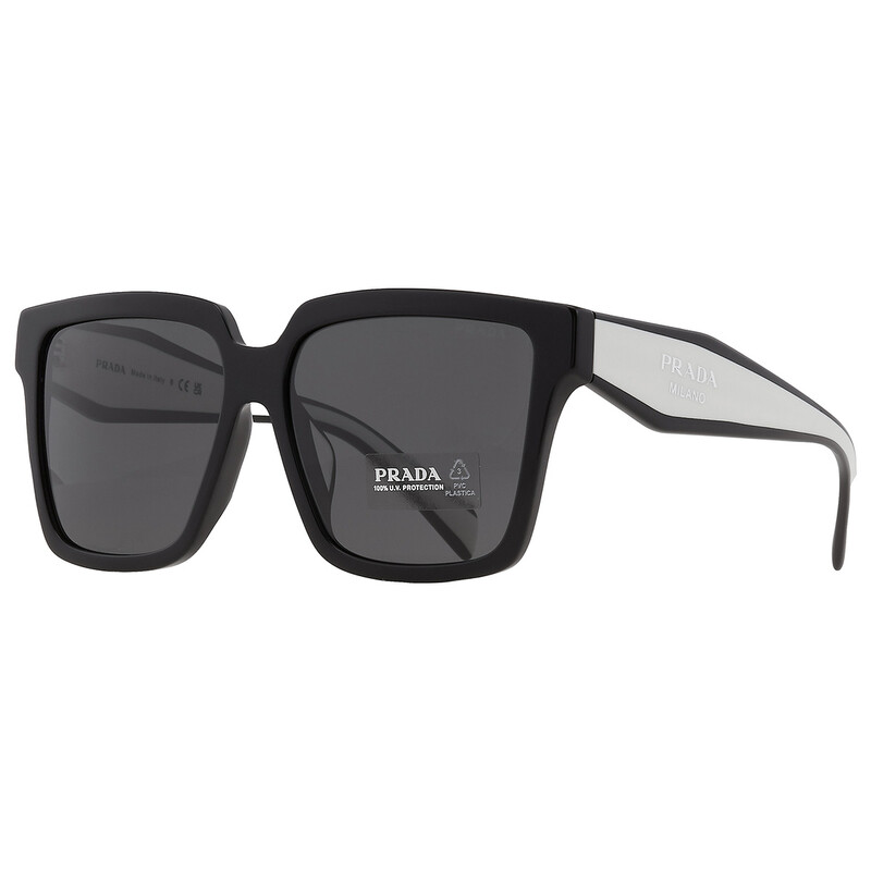 プラダ PR24ZSF 1AB5S0 57 サングラス ダークグレー ブラック Prada Dark Grey Square Ladies Sunglasses PR 24ZSF 1AB5S0 57