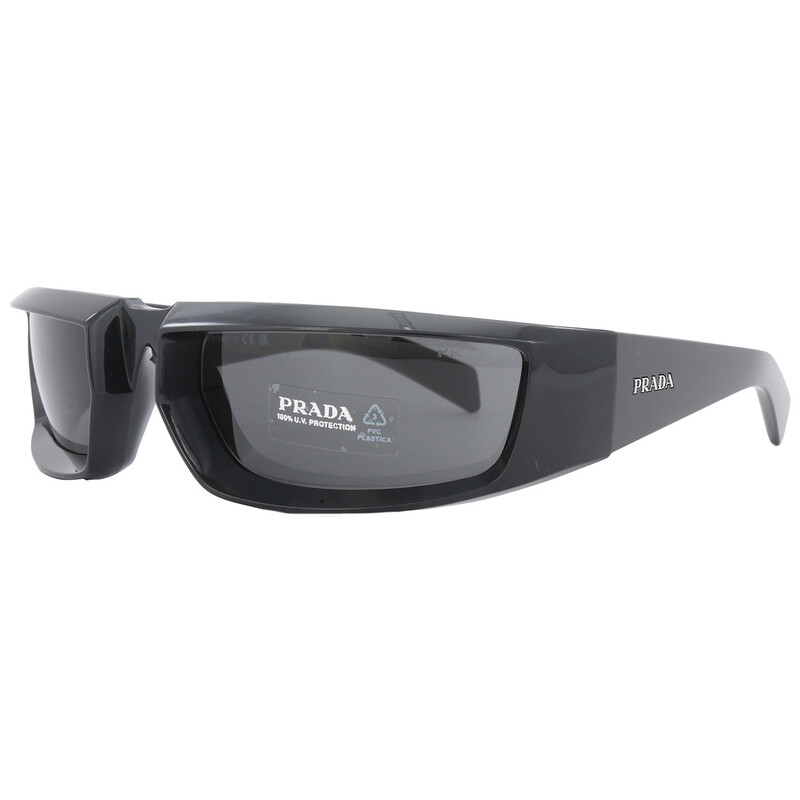 Prada Dark Grey Wrap Men's Sunglasses PR 25YS 1AB5S0 63