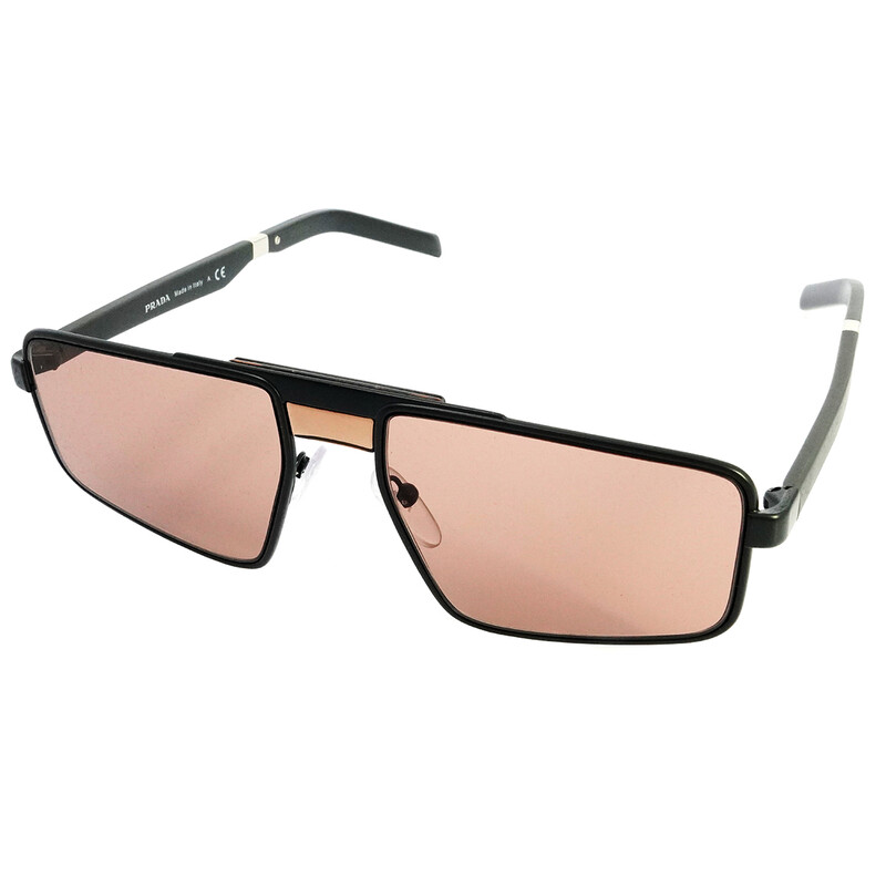 Prada Dark Violet Rectangular Sunglasses PR 61WS NAR08M 57