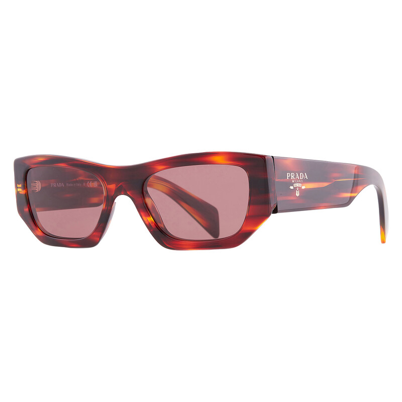 Prada Dark Violet Rectangular Unisex Sunglasses PR A01S 13O80B 53
