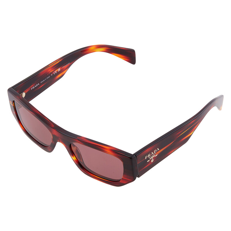Prada Dark Violet Rectangular Unisex Sunglasses PR A01S 13O80B 53