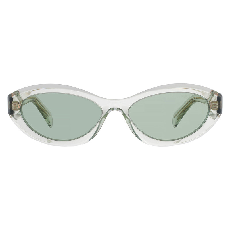 Prada Green Oval Ladies Sunglasses PR 26ZS 14R20E 55 8056262083932