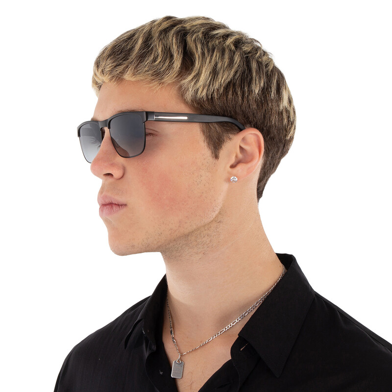 Prada Grey Gradient Rectangular Men's Sunglasses PR 66ZS 1BO06T 58