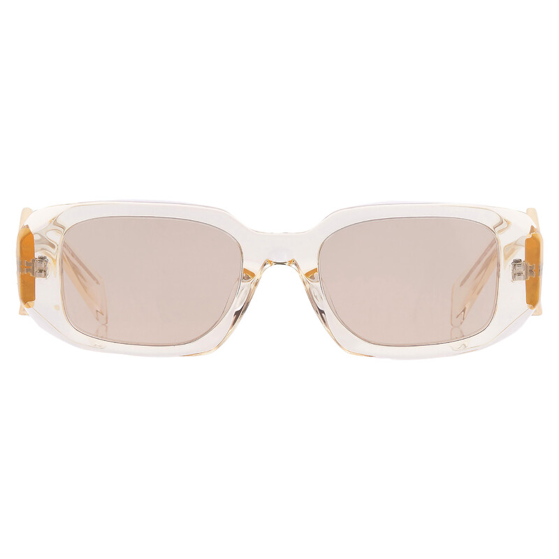 Prada Ivory Mirror Silver Rectangular Ladies Sunglasses PR 17WSF