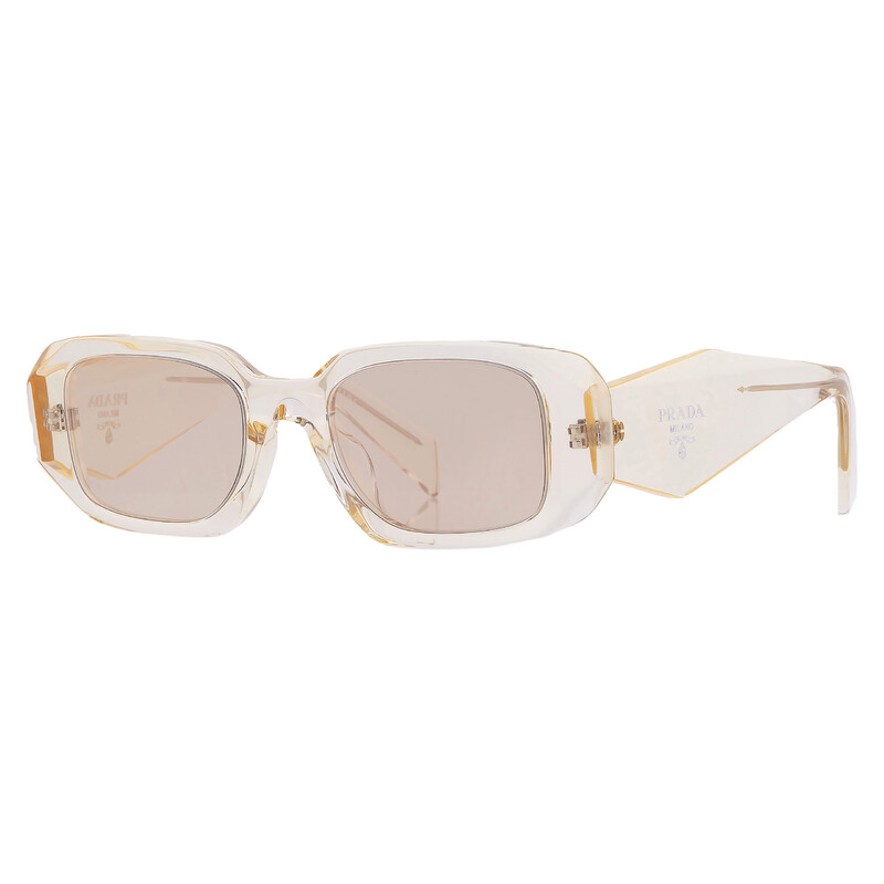 Prada Ivory Mirror Silver Rectangular Ladies Sunglasses PR 17WSF