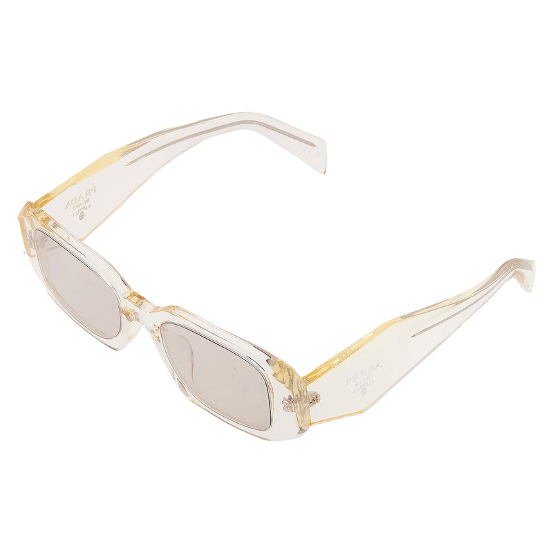 Prada Ivory Mirror Silver Rectangular Ladies Sunglasses PR 17WSF