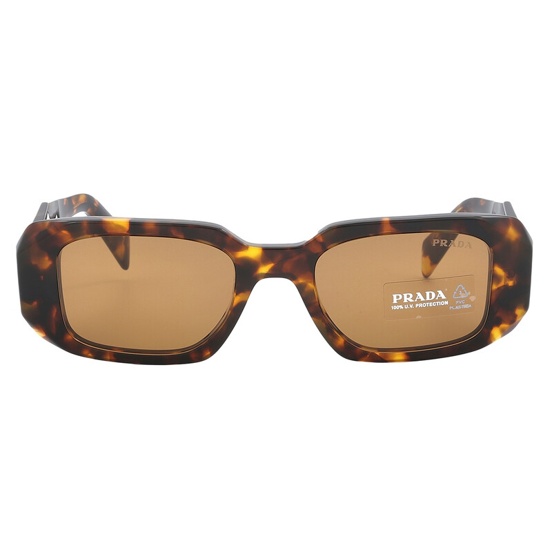 Prada Light Brown Rectangular Ladies Sunglasses PR 17WS VAU2Z1 49