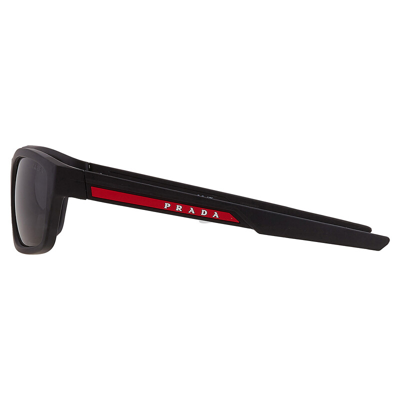 Prada Linea Rossa Dark Grey Rectangular Men's Sunglasses PS 04YS