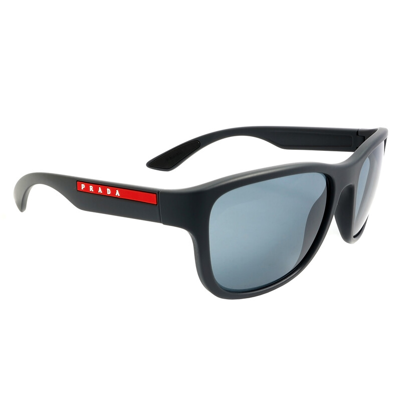 Prada Linea Rossa Grey Mirror Square Men's Sunglasses PS 01US