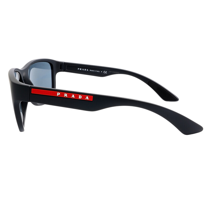 Prada Linea Rossa Grey Mirror Square Men's Sunglasses PS 01US