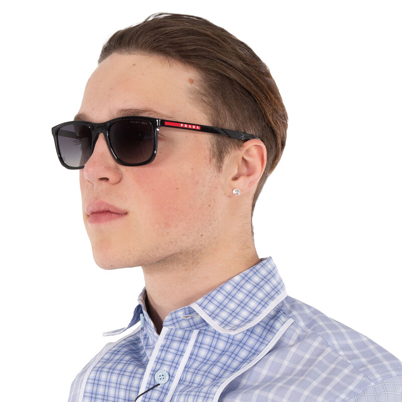 Prada Linea Rossa Polarized Grey Gradient Square Men's Sunglasses