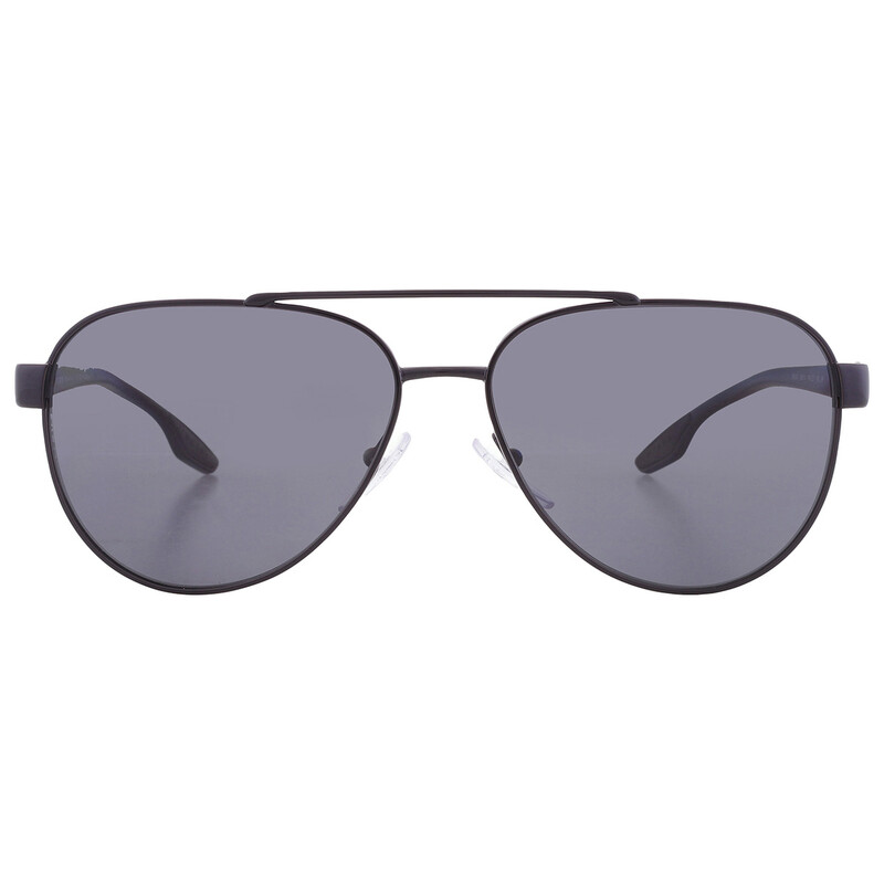 Prada Linea Rossa Polarized Grey Pilot Men's Sunglasses PS 54TS
