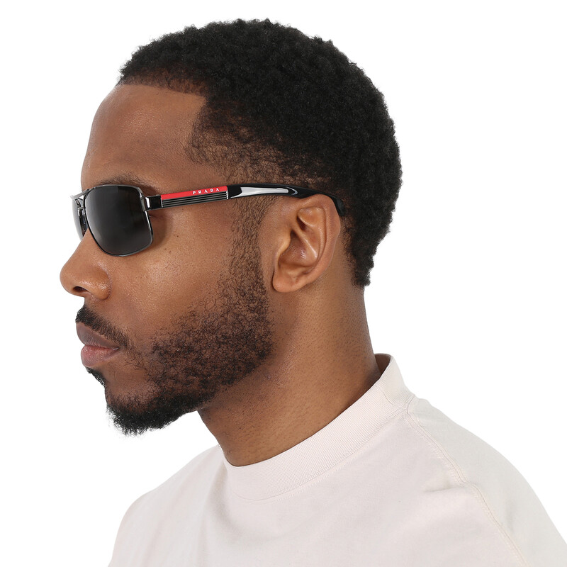 Prada Linea Rossa Polycarbonate Grey Rectangular Men's Sunglasses