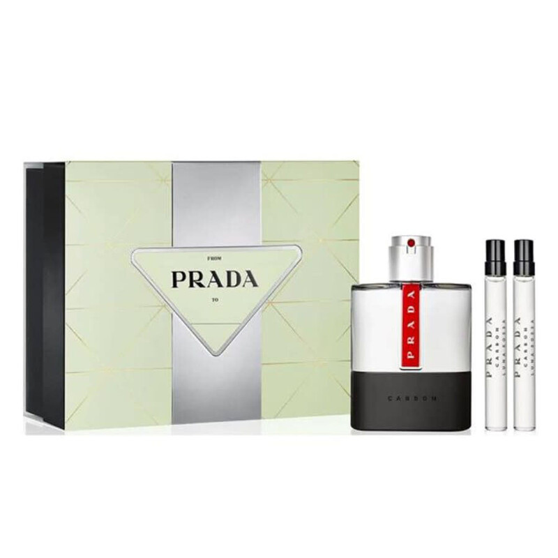 PRADA スキンケアキット Prada Men's Luna Rossa Carbon Gift Set Fragrances 3614274109399