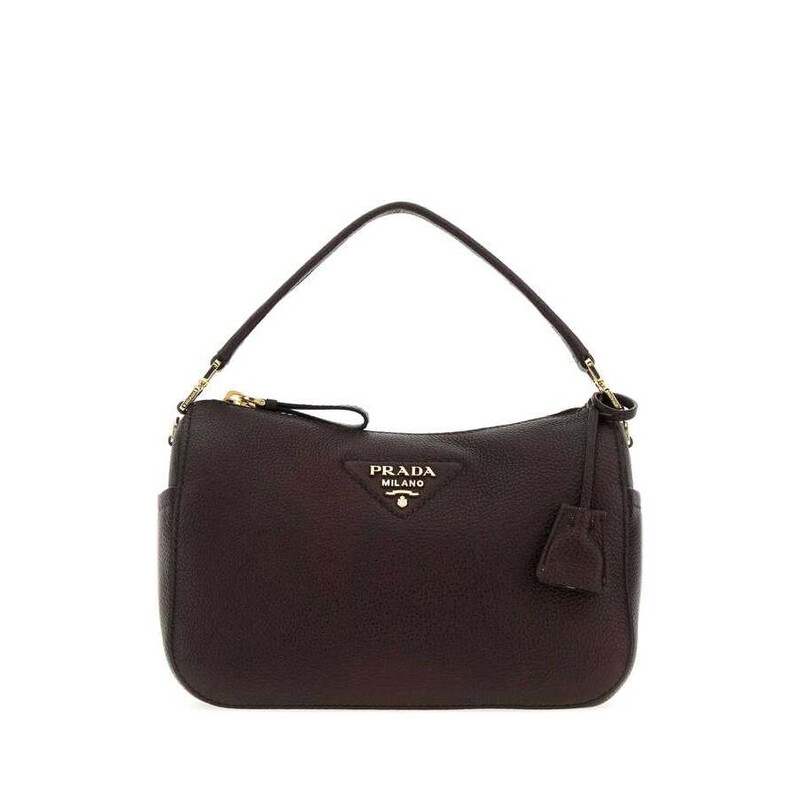 Prada Pebbled Leather Shoulder Bag — Brown 1BC277VONM2DKV F05T8