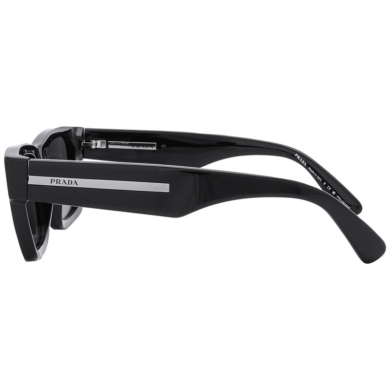 Prada Polarized Black Rectangular Men's Sunglasses PR 25ZS 1AB08G