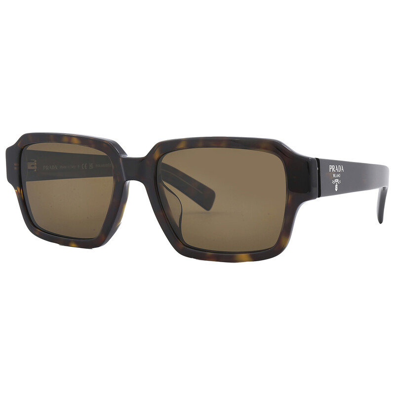 Prada Polarized Brown Square Men's Sunglasses PR 02ZSF 2AU01D 54