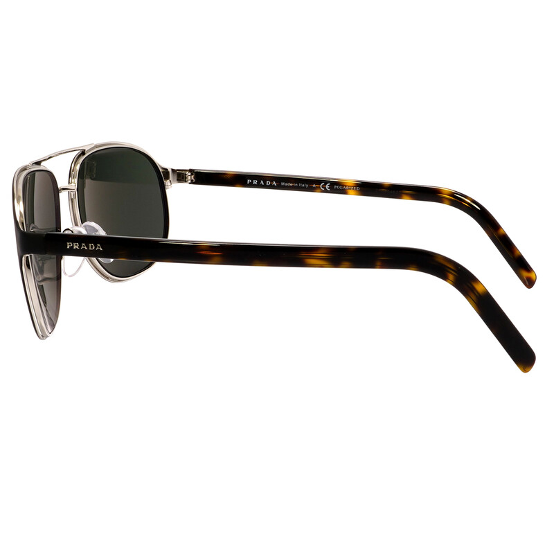 Prada Polarized Green Oval Men's Sunglasses PR 53XS 524736 60