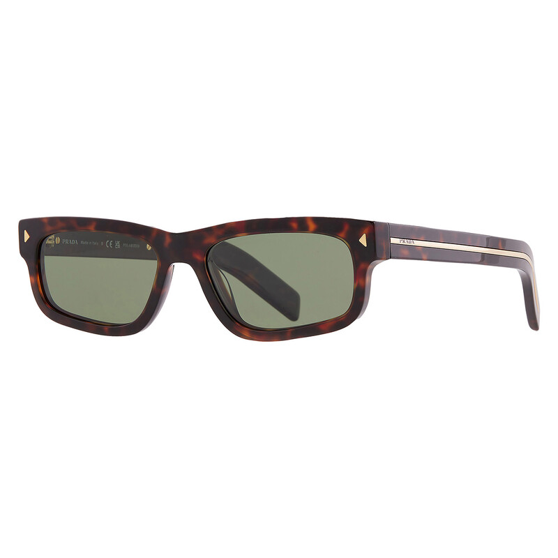 Prada Polarized Green Rectangular Men's Sunglasses PR B11S 17N20G